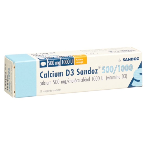 Calcium Sandoz D3 Kautabl 500/1000 20 pcs buy online