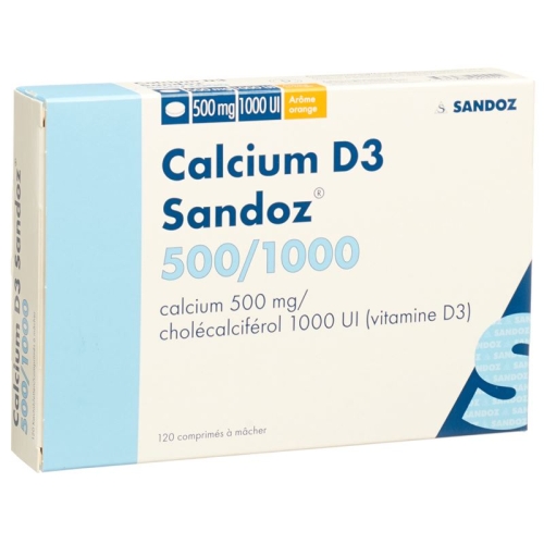 Calcium Sandoz D3 Kautabl 500/1000 120 pcs buy online