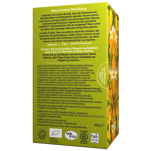 Pukka Zitrone, Ingwer & Manuka-Honig Tee Bio (neu) Beutel 20 Stück buy online