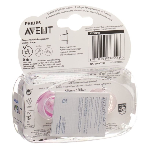 Avent Philips Beruhigungssaug Tiermotiv 0-6 Monate Girl 2 Stück buy online