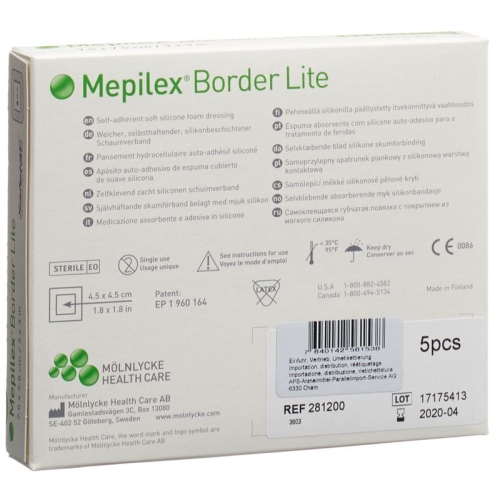 Mepilex (pi) Border Lite Schaumv 7.5x7.5cm 5 Stück buy online