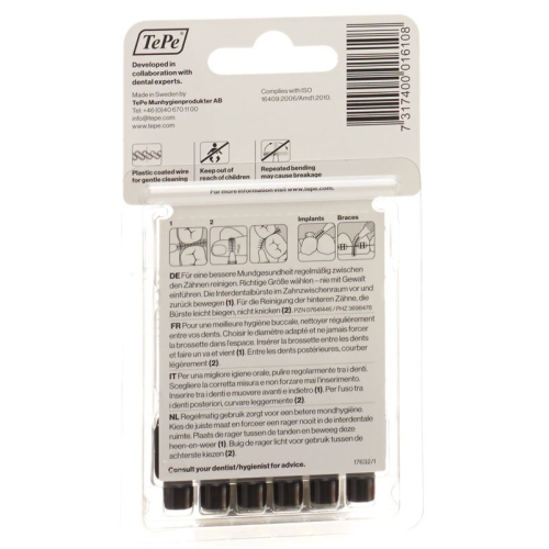 Tepe Interdental Brush 1.5mm Schwarz Blister 6 Stück buy online