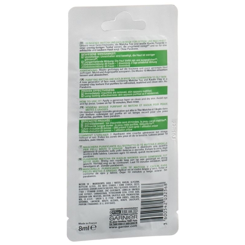 Garnier Skinactive Sach Mask Purify Matc Tea 8ml buy online