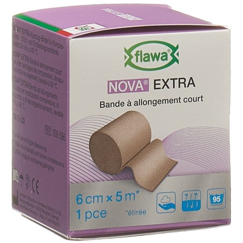 Flawa Nova Extra Short-Stretch Bandage 6cmx5m Skin-Coloured buy online