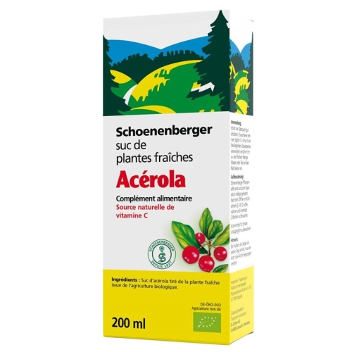 Schönenberger Acerola Nature Fruit Juice Organic 200ml buy online