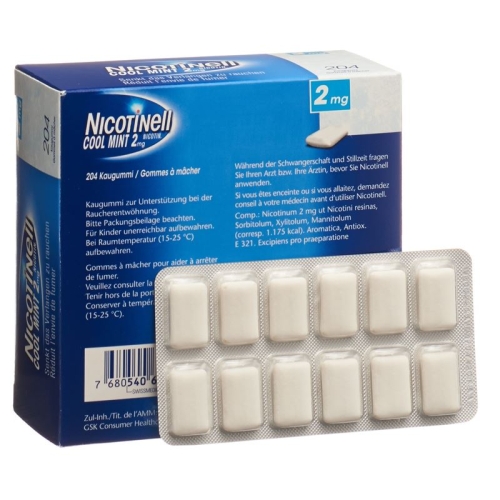 Nicotinell Cool Mint 2mg 204 Kaugummi buy online