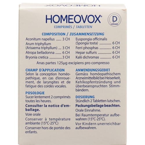 Homeovox Tabletten 60 Stück buy online