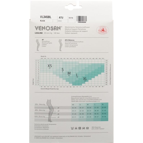 Venosan Legline 20 A-tm XS Black 1 Paar buy online