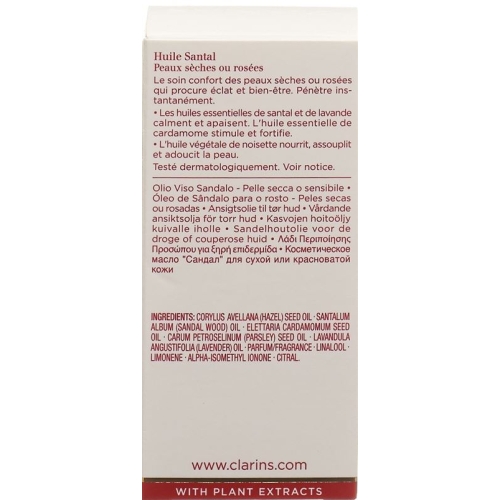 Clarins Huile Santal 30ml buy online