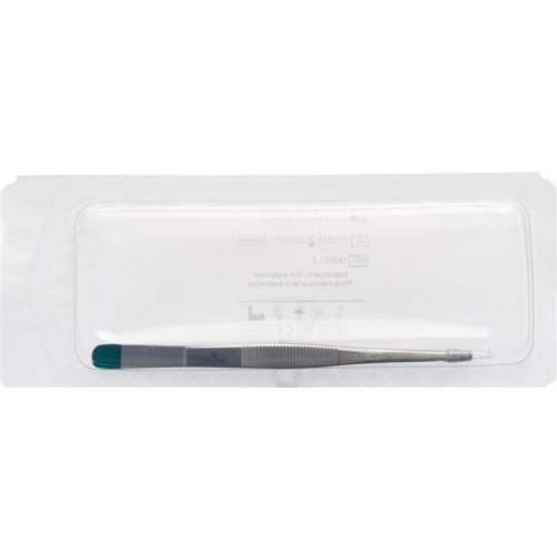 Promedical metal tweezers 14cm anatomically sterile green marker buy online