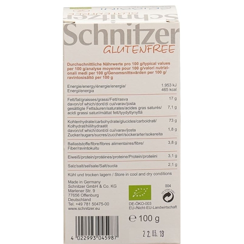 Schnitzer Grissini Sesame 100g buy online