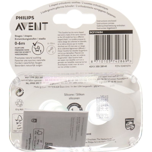 Avent Philips Soothie Nuggi Blau/grün 3-6m 2 Stück buy online