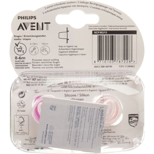 Avent Philips Beruhigungssaug Tiermotiv 0-6 Monate Girl 2 Stück buy online