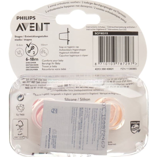 Avent Philips Beruhigungssauger Tiermotiv 6-18 Monate Girl 2 Stück buy online