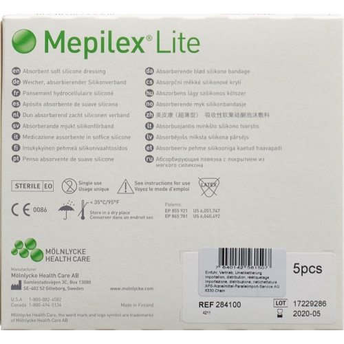 Mepilex (pi) Lite Absorpt Verb 10x10cm Silik 5 Stück buy online