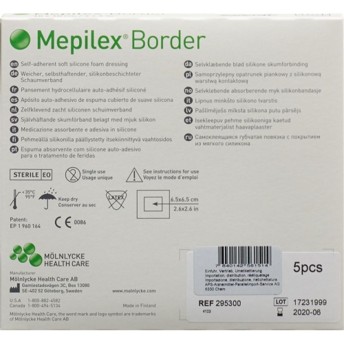 Mepilex (pi) Border Schaum Ver 10x10cm Sil 5 Stück buy online