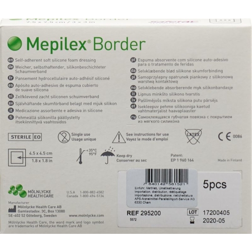 Mepilex (pi) Border Schaum Ver 7.5x7.5cm Sil 5 Stück buy online