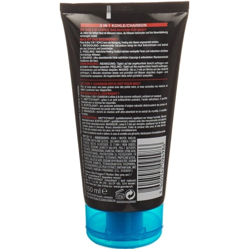 Garnier Skin Active 3in1 Charcoal Tube 150ml buy online