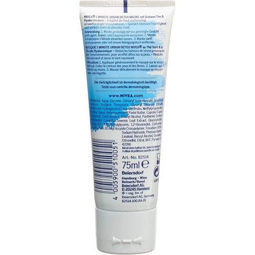 Nivea 1 Minute Urban Detox Maske Feuchtigkei 75ml buy online