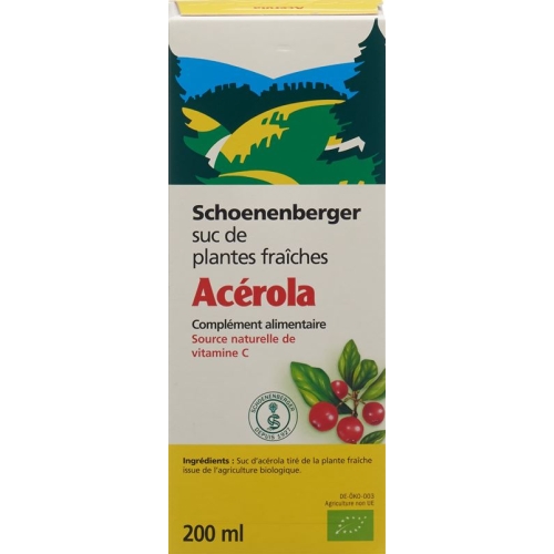 Schönenberger Acerola Nature Fruit Juice Organic 200ml buy online