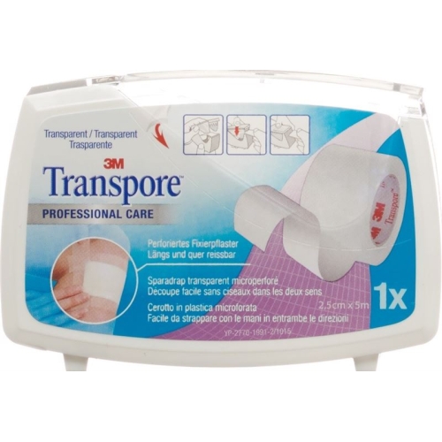 3M Transpore Fixierpflaster 25mm x 5m transparent buy online