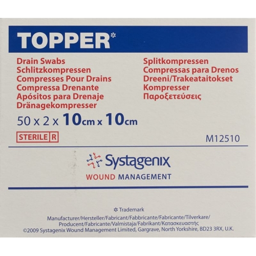 Topper Schlitzkompressen 10x10cm Steril 50 Beutel 2 Stück buy online