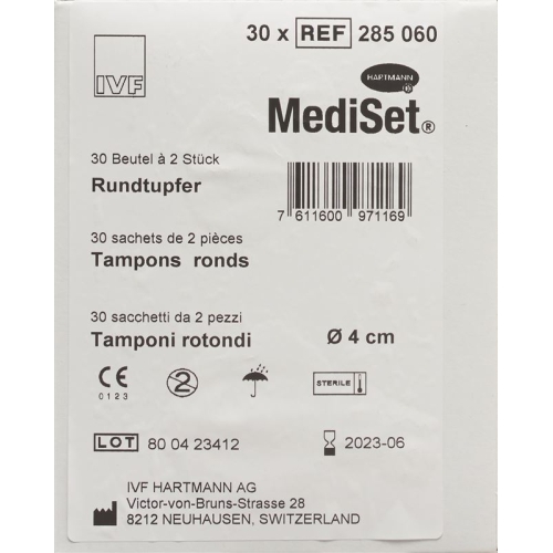 Mediset IVF Rundtupfer 4cm Steril 30 Beutel 2 Stück buy online