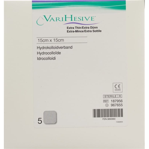 VariHesive Extra Dünn Hydrokolloidverband 15x15cm 5 Stück buy online