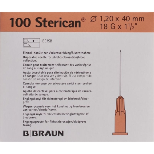 Sterican Nadel 18g 1.20x40mm Rosa Luer 100 Stück buy online