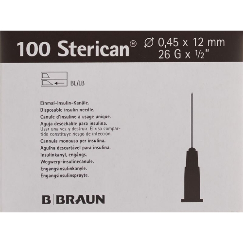 Sterican Nadel 26g 0.45x12mm Braun Luer 100 Stück buy online