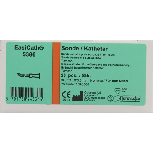 EasiCath Tiemann Männer Einmalkatheter Orange 5.3/16mm 40cm lang 25 Stück buy online