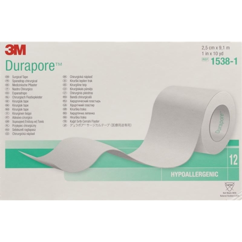 3M Durapore Seide Heftpflaster 25mmx9.14m 12 Stück buy online