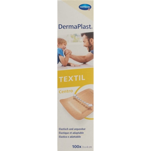 Dermaplast Textil Centro Strip 3cm x 4cm Skin-Coloured 100 Pieces buy online