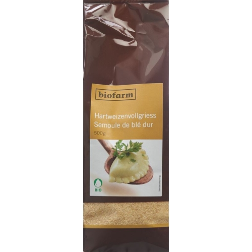 Biofarm Hartweizenvollgries Knospe Beutel 500g buy online