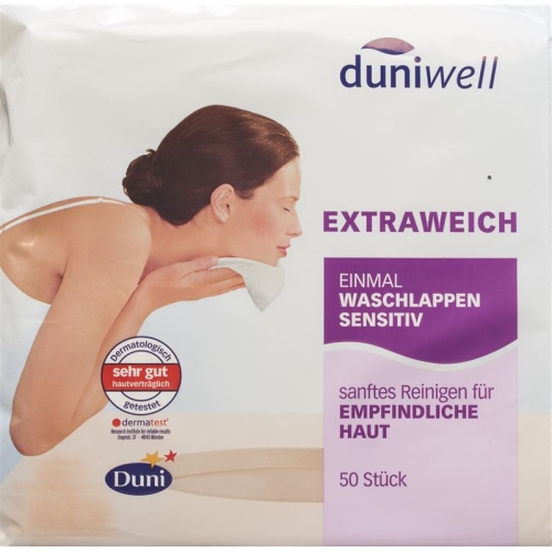 Duniwell Sanft Reinigende Einmal Waschlappen Sensitiv 50 Stück buy online