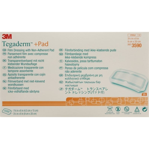 3M Tegaderm + Pad 9x20cm / Wundkissen 4.5x15cm 25 Stück buy online