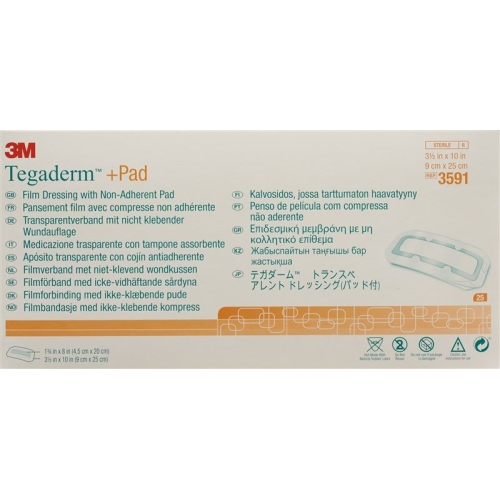 3M Tegaderm + Pad 9x25cm / Wundkissen 4.5x20cm 25 Stück buy online