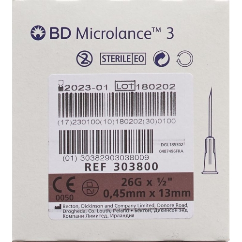 BD Microlance 3 Injektionskanülen 0.45 x 13mm Braun 100 Stück buy online