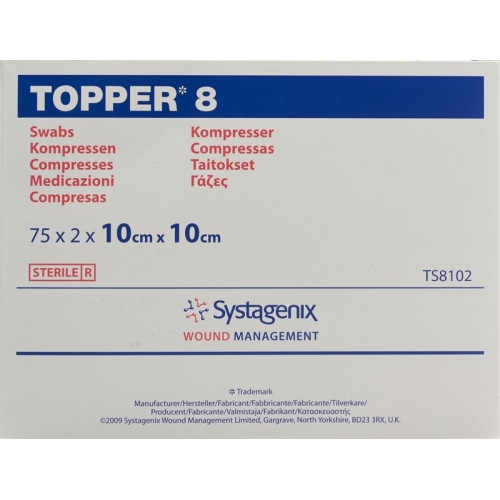 Topper 8 Einmal-Kompressen 10x10cm Steril 75 Beutel à 2 Stück buy online