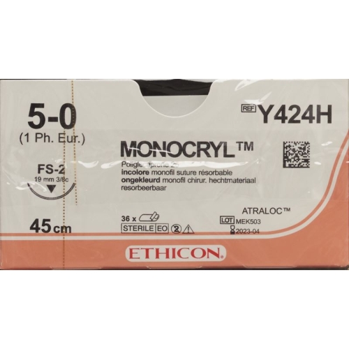 Monocryl 45cm Ungefaerbt 5-0 Fs-2 36 Stück buy online