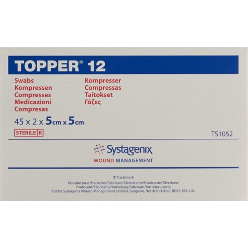 Topper 12 Einmal-Kompressen 5x5cm Steril 45 Beutel à 2 Stück buy online