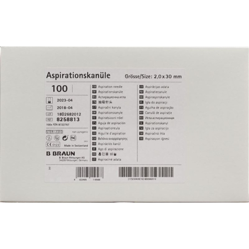 Braun Aspirationskanüle ohne Filter Steril 100 X buy online