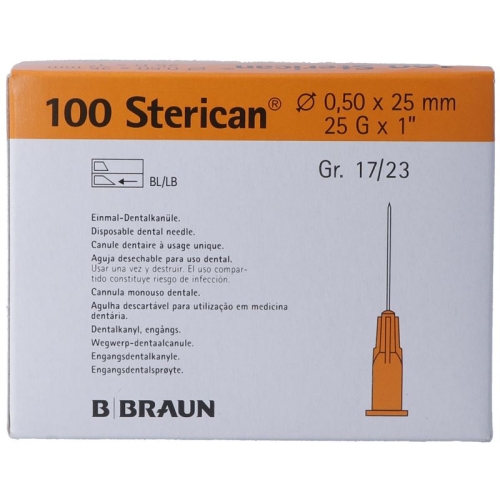 Sterican Nadel Dent 25g 0.5x25mm Orange 100 Stück buy online