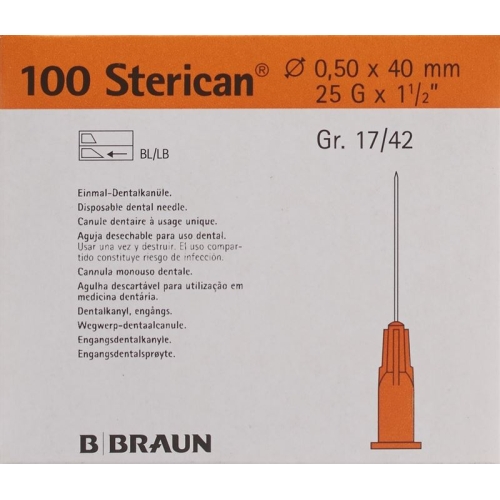 Sterican Nadel Dent 25g 0.5x40mm Orange 100 Stück buy online