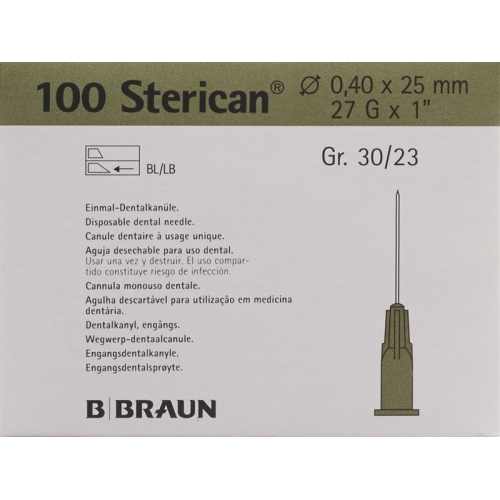 Sterican Nadel Dent 27g 0.4x25mm Grau 100 Stück buy online