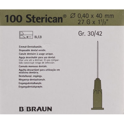 Sterican Nadel Dent 27g 0.4x40mm Grau 100 Stück buy online