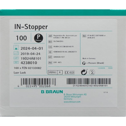 Braun Instopfen Luer Lock Gelb 100 Stück buy online