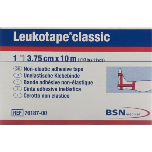 Leukotape Classic unelastische Klebebinde 10m x 3.75cm Rot buy online