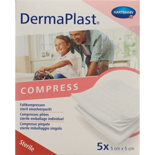 Dermaplast Folding Compresses Typ17 5x5cm 8-fold 5x 2 Pieces buy online