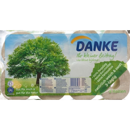 DANKE Toilettenpapier 3 Lagen 8 Rollen buy online